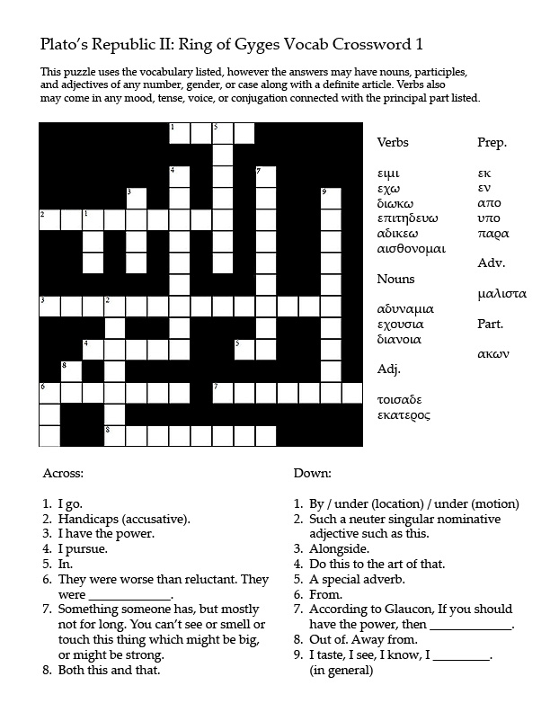 crossword puzzle