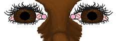 Drawing of red eyes.
